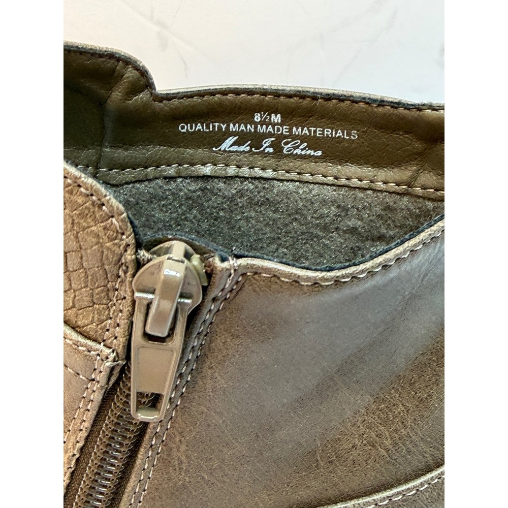 Easy Street Women's Langley Zipper Ankle Boots Taupe/Snake Size 8.5M NWT/BOX - Picture 9 of 10